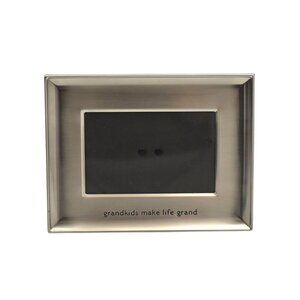Grandkids Make Life Grand Photo Frame  4x6 Silver Tone Easel Back